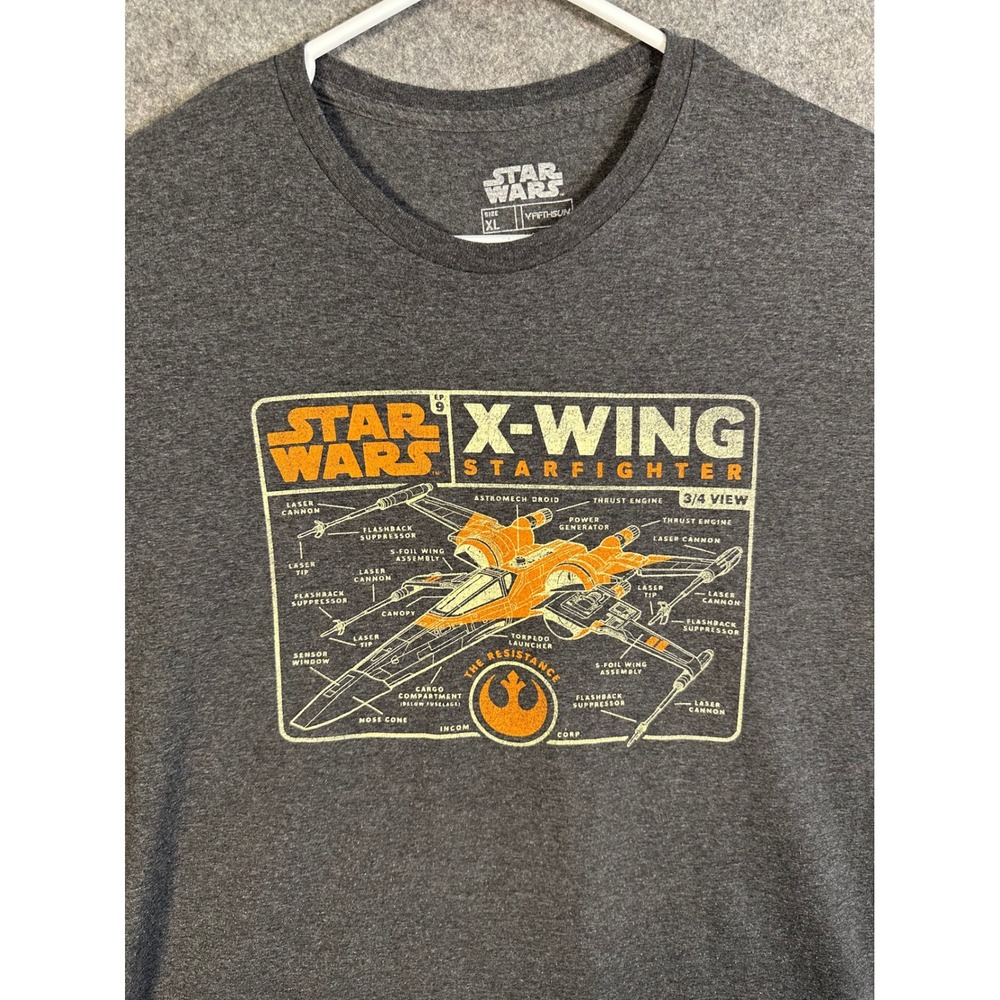 Star Wars Fifth Sun X-Wing Starfighter Graphic T-Shirt Mens XL Charcoal Heather - Picture 5 of 7